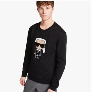 Karl Lagerfeld IKONIK Black sweatshirt crew neck mens Medium